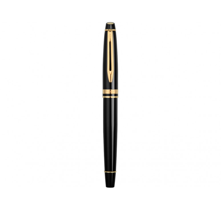 Ручка-роллер Waterman Expert 3, цвет: Black Laque GT, стержень: Fblk