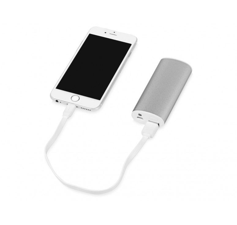 Портативное зарядное устройство Квазар, 4400 mAh, серебристый