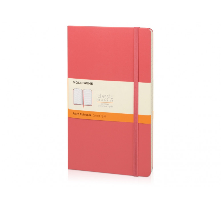 Записная книжка Moleskine Classic (в линейку) в твердой обложке, Large (13х21см), розовый