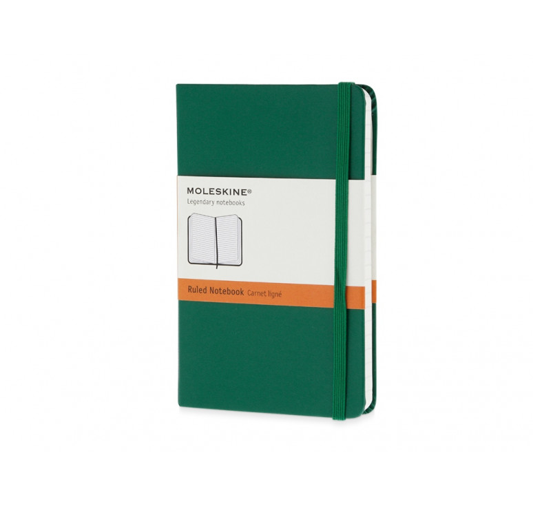 Записная книжка Moleskine Classic (в линейку) в твердой обложке, Pocket (9x14см), зеленый