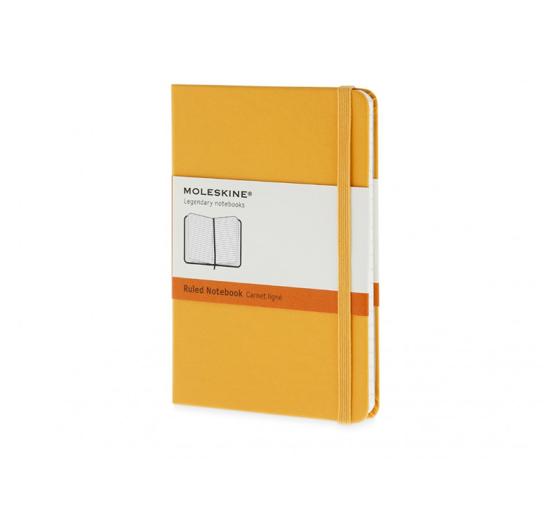 Записная книжка Moleskine Classic (в линейку) в твердой обложке, Pocket (9x14см), оранжевый