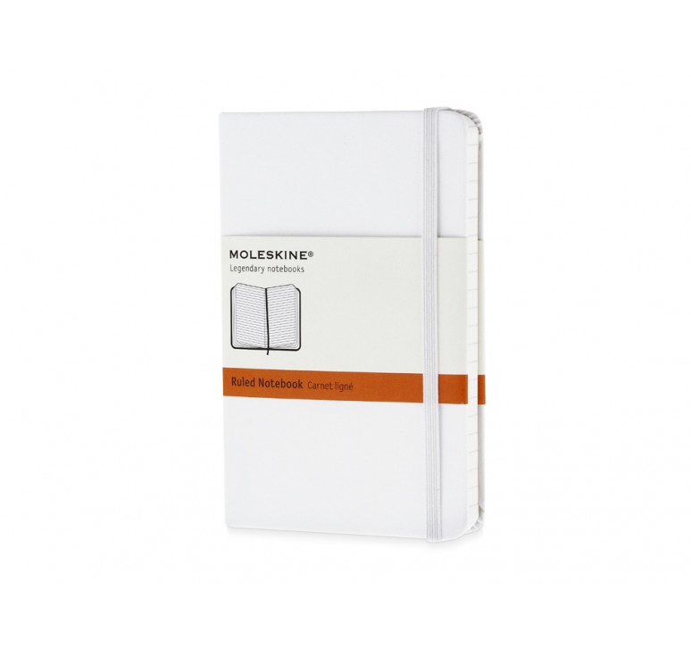 Записная книжка Moleskine Classic (в линейку) в твердой обложке, Pocket (9x14см), белый
