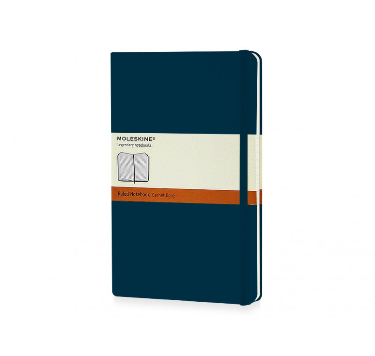 Записная книжка Moleskine Classic (в линейку) в твердой обложке, Large (13х21см), сапфир