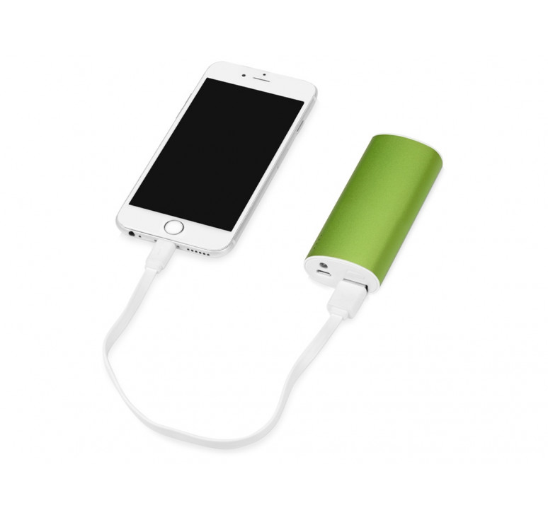 Портативное зарядное устройство Квазар, 4400 mAh, зеленое яблоко