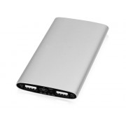 Портативное зарядное устройство Мун с 2-мя USB-портами, 4400 mAh, серебристый