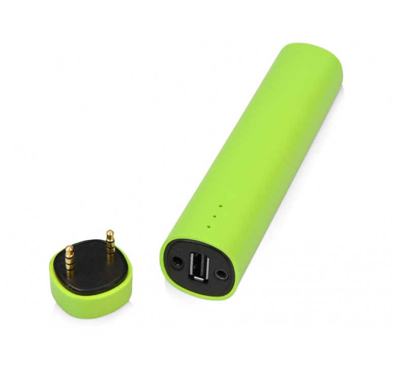 Портативное зарядное устройство Мьюзик, 5200 mAh, зеленое яблоко