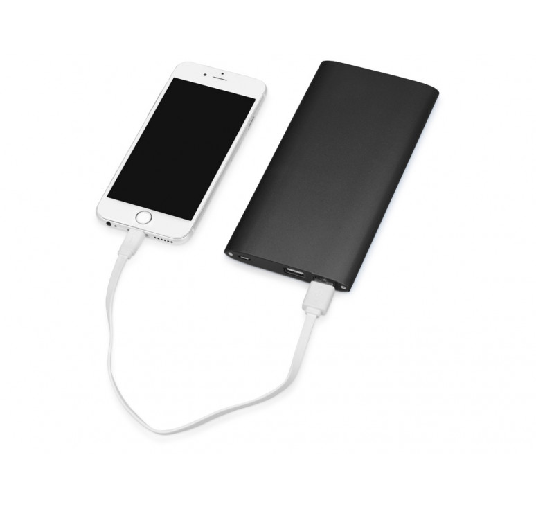 Портативное зарядное устройство Джет с 2-мя USB-портами, 8000 mAh, черный