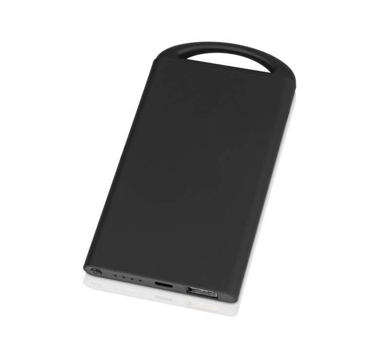Портативное зарядное устройство Shine с зеркальной гравировкой, 4000 mAh, черный