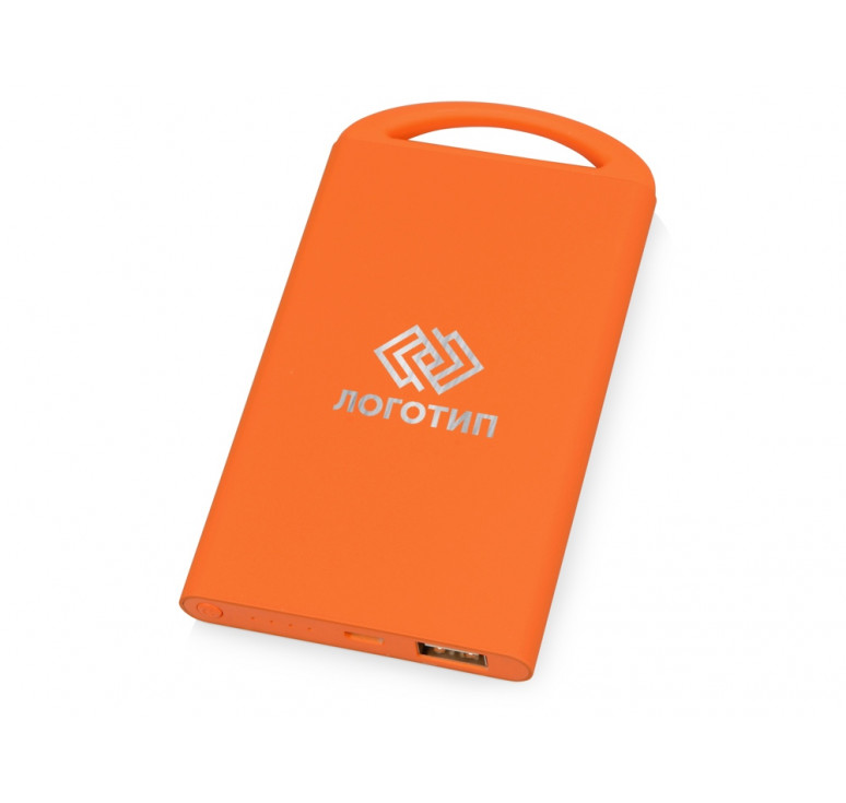 Портативное зарядное устройство Shine с зеркальной гравировкой, 4000 mAh, оранжевый