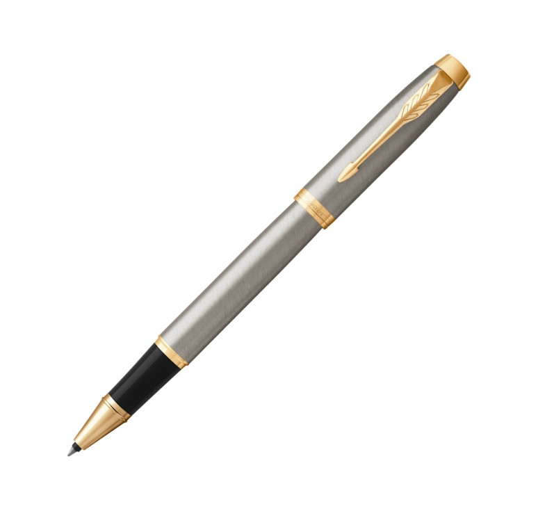 Ручка роллер Parker IM Core Brushed Metal GT, серебристый/золотистый