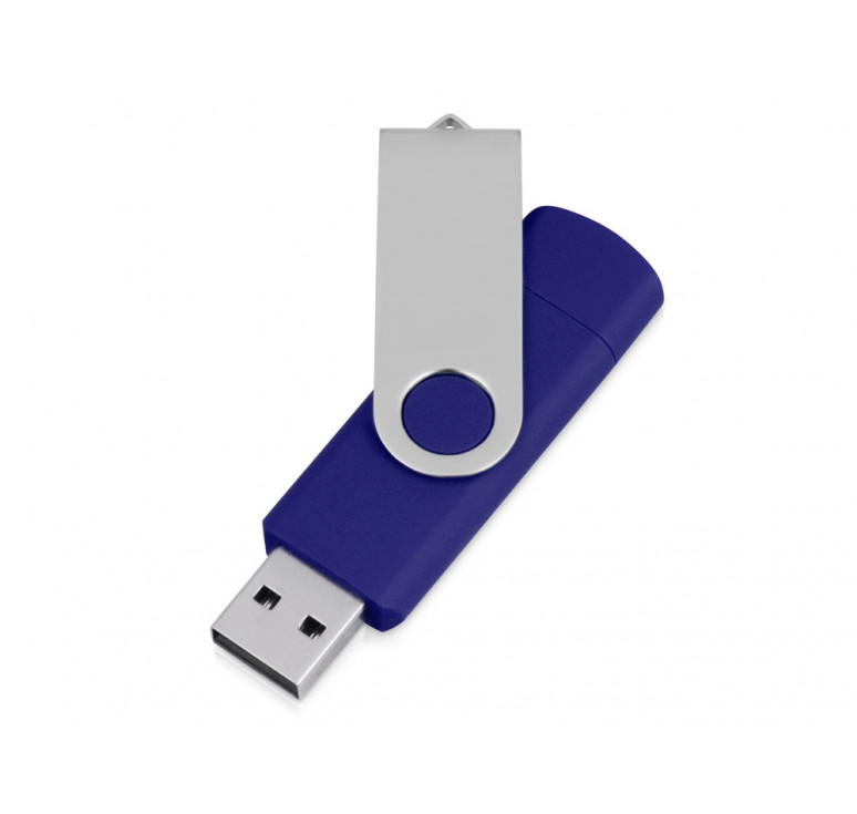 USB/micro USB-флешка 2.0 на 16 Гб Квебек OTG, синий
