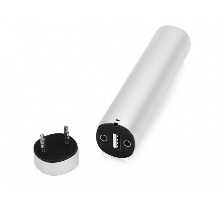 Портативное зарядное устройство Мьюзик, 5200 mAh, серебристый