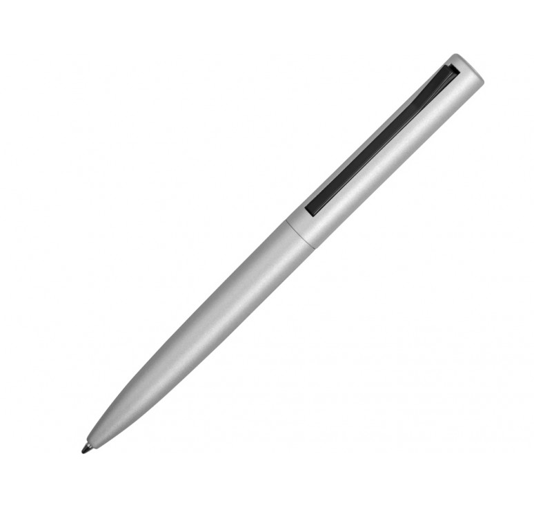 Ручка металлическая шариковая Bevel, серебристый/черный