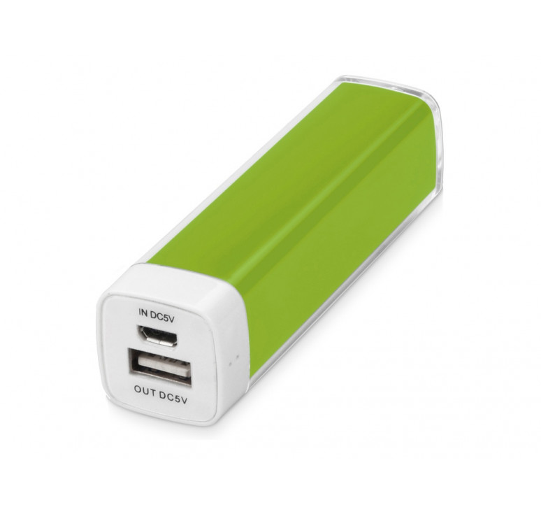Портативное зарядное устройство Ангра, 2200 mAh, зеленое яблоко