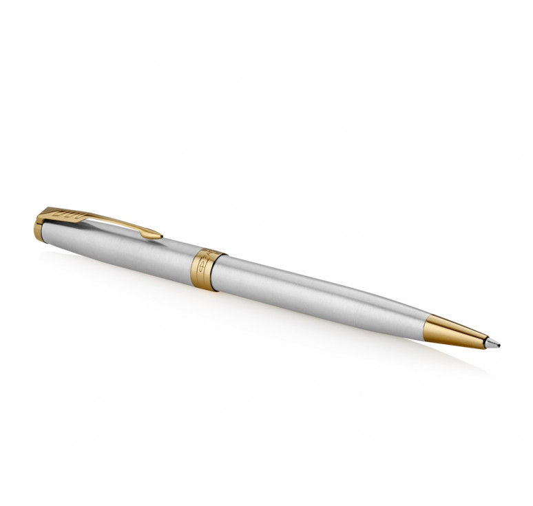 Ручка шариковая Parker Sonnet Core Stainless Steel GT, серебристый/золотистый