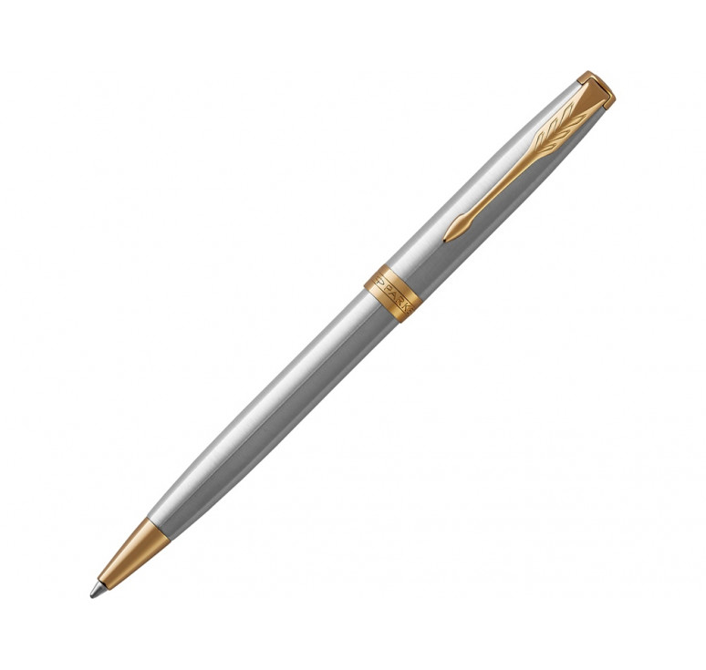Ручка шариковая Parker Sonnet Core Stainless Steel GT, серебристый/золотистый
