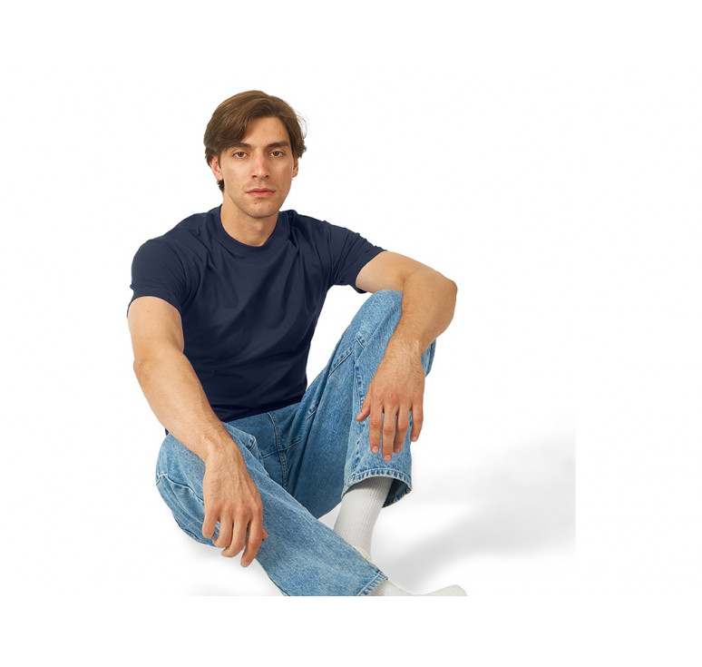 Футболка HD Fit короткий рукав с эластаном_2XL, мужская,тёмно-синий