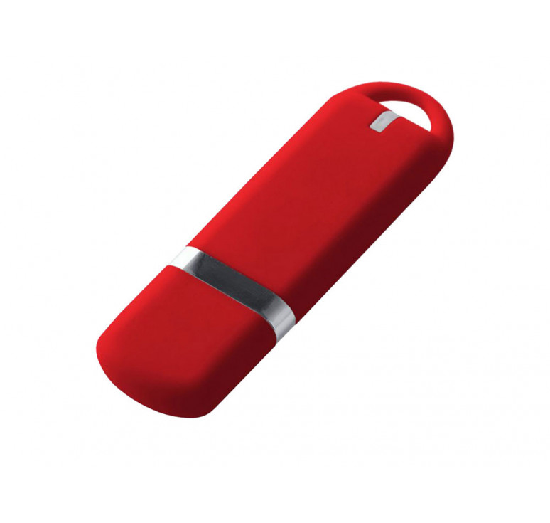 USB-флешка на 4 ГБ с покрытием soft-touch, красный
