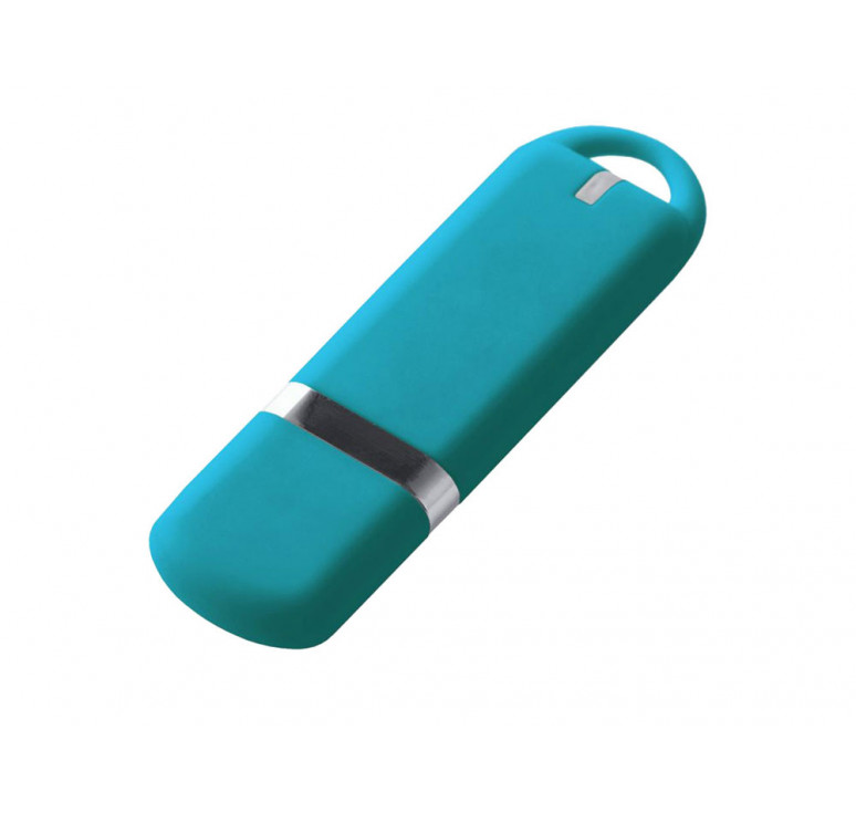 USB-флешка на 32 ГБ с покрытием soft-touch, голубой