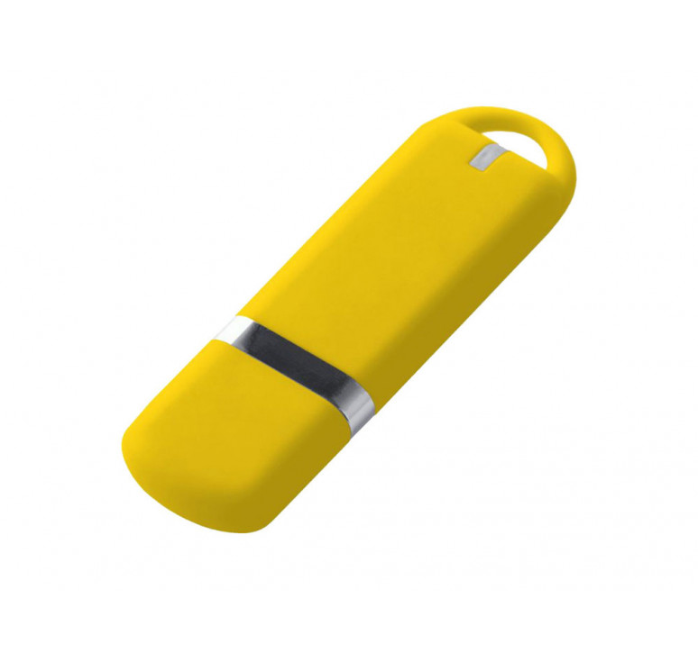 USB-флешка на 512 Mb с покрытием soft-touch, жёлтый