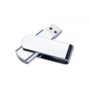 USB-флешка металлическая поворотная на 2 ГБ, глянец