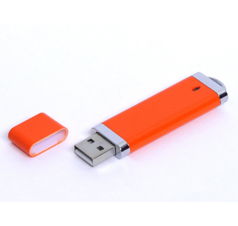 USB-флешка промо на 32 Гб прямоугольной классической формы, оранжевый