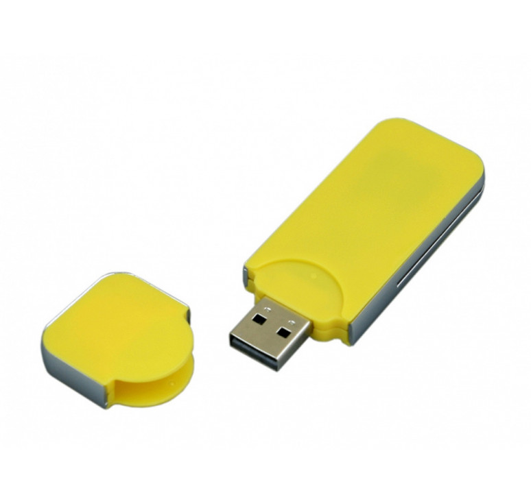 USB-флешка на 4 Гб в стиле I-phone, прямоугольнй формы, желтый