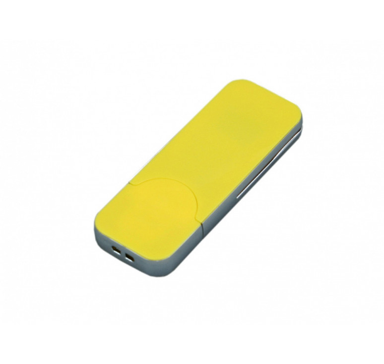 USB-флешка на 128 Гб в стиле I-phone, прямоугольнй формы, желтый