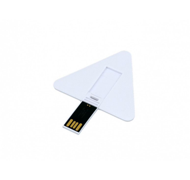 USB-флешка на 8 Гб в виде пластиковой карточки треугольной формы, белый