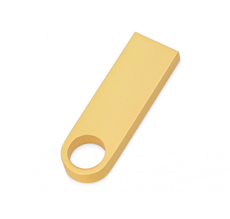 USB 2.0-флешка на 16 Гб с мини чипом и круглым отверстием, золотистыйй