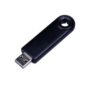 USB-флешка промо на 8 Гб прямоугольной формы, выдвижной механизм, черный