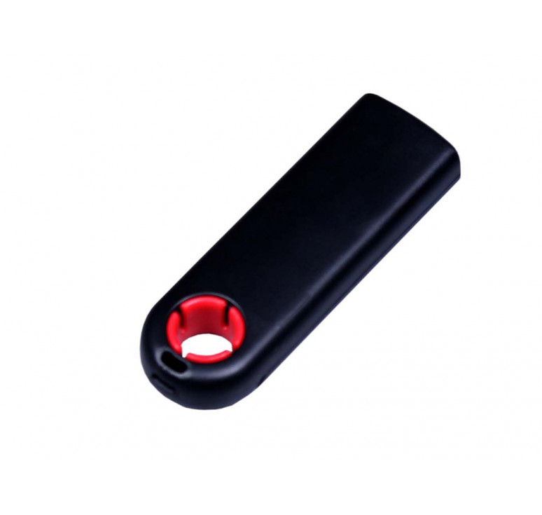 USB-флешка промо на 64 Гб прямоугольной формы, выдвижной механизм, красный