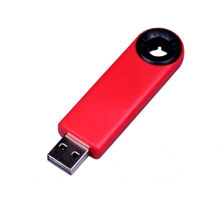 USB-флешка промо на 8 Гб прямоугольной формы, выдвижной механизм, черный