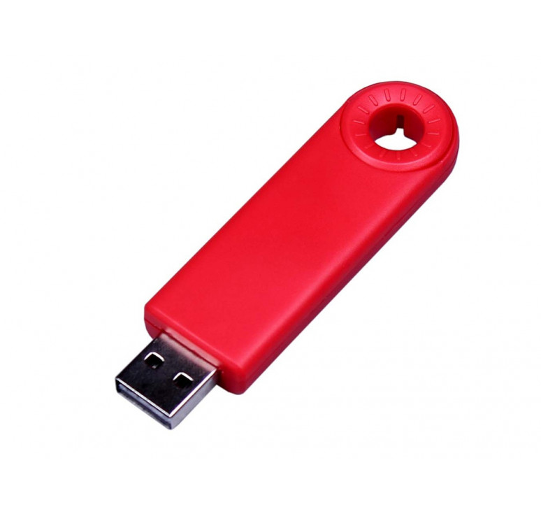 USB-флешка промо на 8 Гб прямоугольной формы, выдвижной механизм, красный