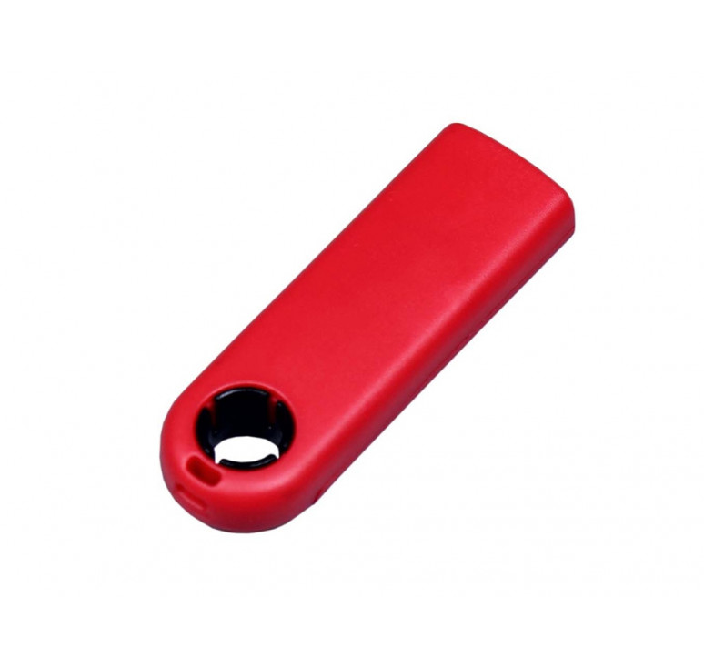 USB-флешка промо на 64 ГБ прямоугольной формы, выдвижной механизм, черный
