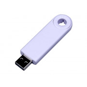 USB-флешка промо на 4 Гб прямоугольной формы, выдвижной механизм, белый