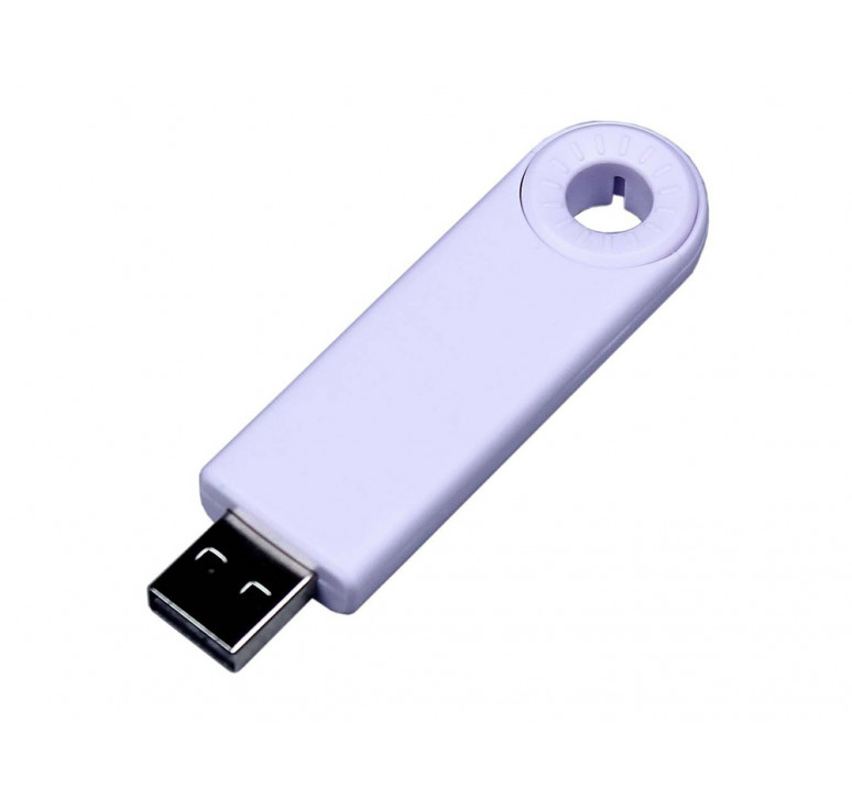 USB-флешка промо на 8 Гб прямоугольной формы, выдвижной механизм, белый