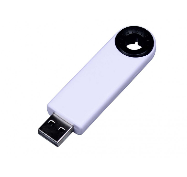 USB-флешка промо на 8 Гб прямоугольной формы, выдвижной механизм, черный