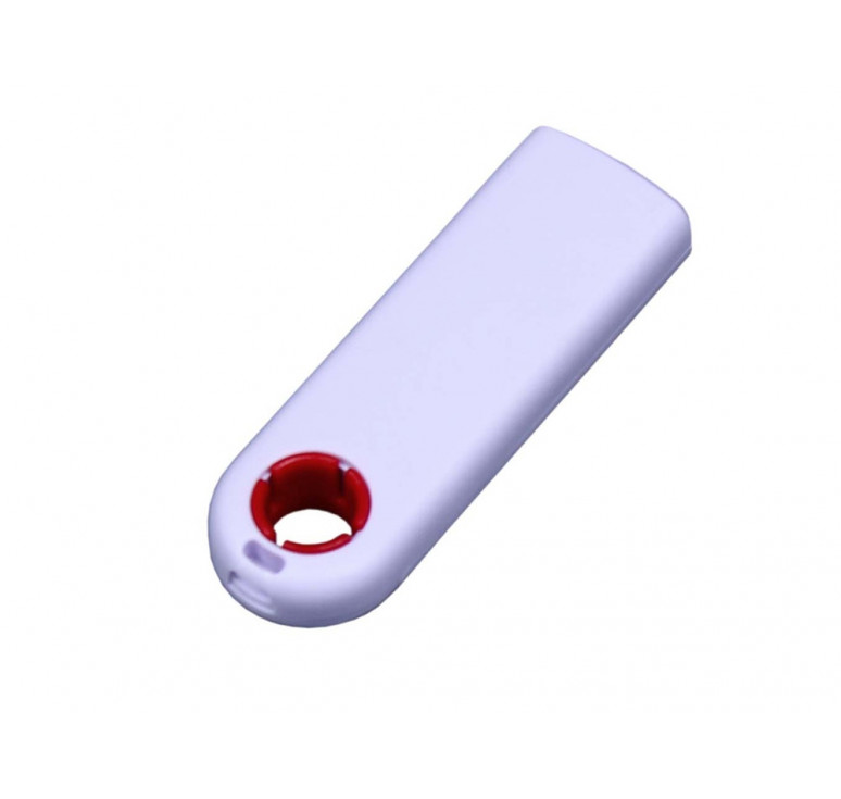 USB-флешка промо на 8 Гб прямоугольной формы, выдвижной механизм, красный