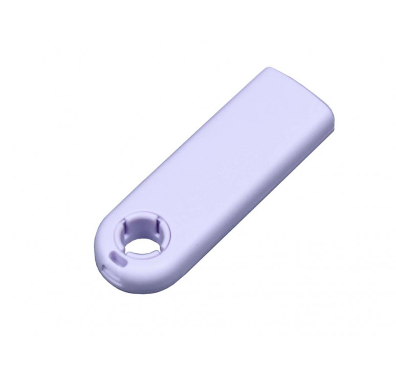 USB-флешка промо на 64 Гб прямоугольной формы, выдвижной механизм, белый