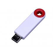 USB-флешка промо на 128 Гб прямоугольной формы, выдвижной механизм, красный