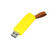 USB-флешка промо на 8 Гб прямоугольной формы, выдвижной механизм, желтый