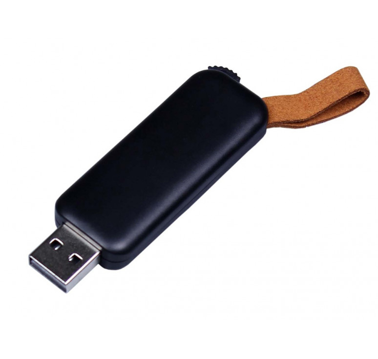 USB-флешка промо на 128 Гб прямоугольной формы, выдвижной механизм, черный