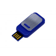 USB-флешка промо на 8 Гб прямоугольной формы, выдвижной механизм, синий