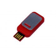USB-флешка промо на 8 Гб прямоугольной формы, выдвижной механизм, красный