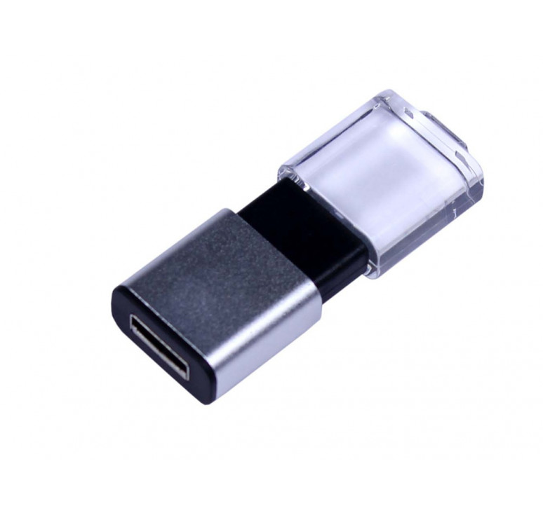 USB-флешка промо на 16 Гб прямоугольной формы, выдвижной механизм, черный