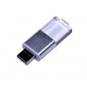 USB-флешка промо на 64 ГБ прямоугольной формы, выдвижной механизм, белый