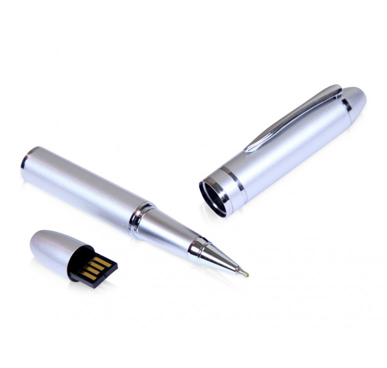 USB-флешка на 8 Гб в виде ручки с мини чипом, серебро