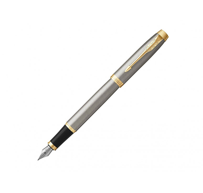 Перьевая ручка Parker IM Metal Brushed Metal GT, перо: F, цвет чернил: blue