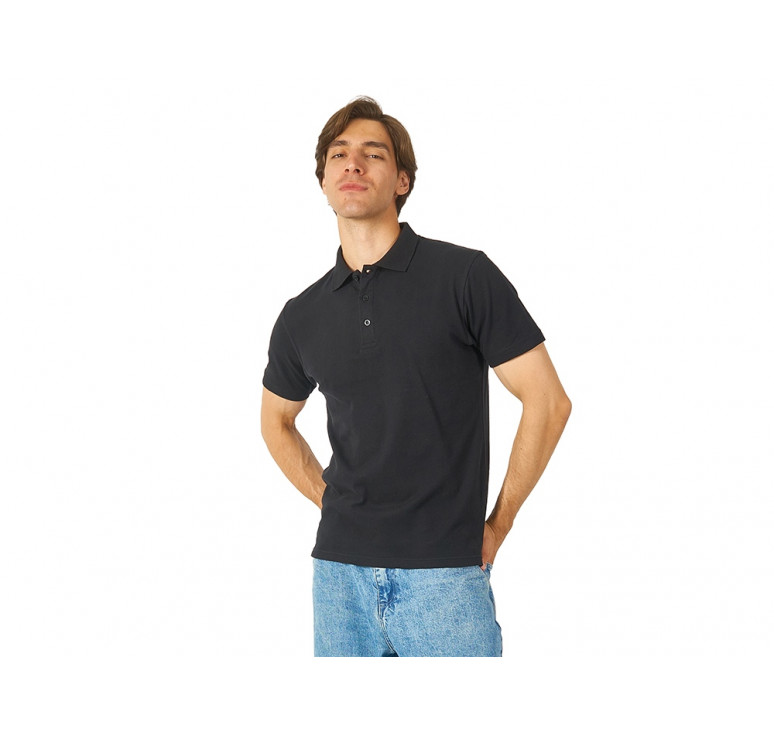 Поло с эластаном Chicago, 200гр пике, черный